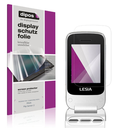 Klare Displayschutzfolie von dipos passend für FEGA Flip Senior 2, präziser Zuschnitt und blasenfrei montiert