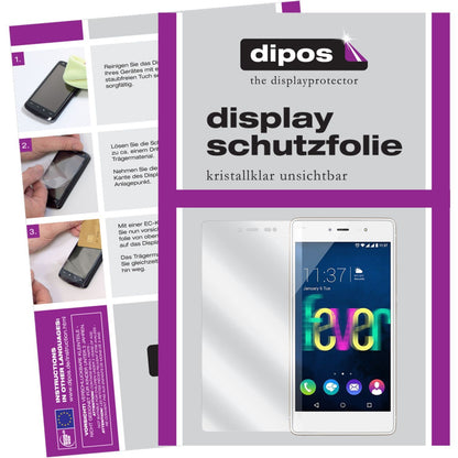 Klare Displayschutzfolie von dipos passend für Fever 4G Wiko, präziser Zuschnitt und blasenfrei montiert