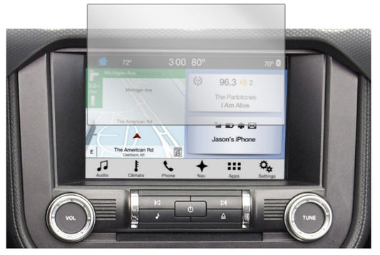 Klare Displayschutzfolie von dipos passend für Ford Mustang Navi (ab BJ 2015), präziser Zuschnitt und blasenfrei montiert