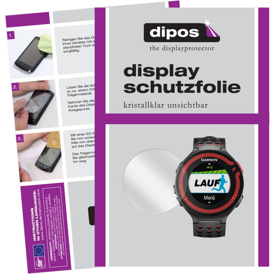 Klare Displayschutzfolie von dipos passend für Forerunner 220 Garmin, präziser Zuschnitt und blasenfrei montiert
