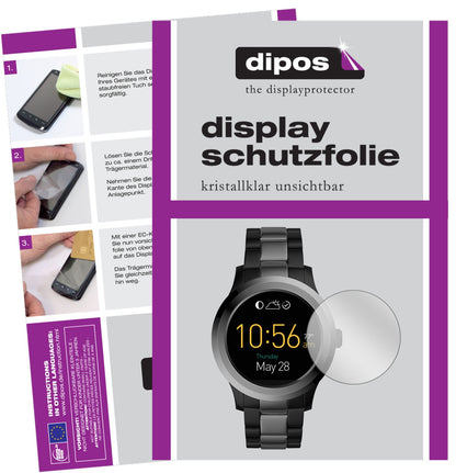 Klare Displayschutzfolie von dipos passend für Fossil Q Modern Pursuit, präziser Zuschnitt und blasenfrei montiert