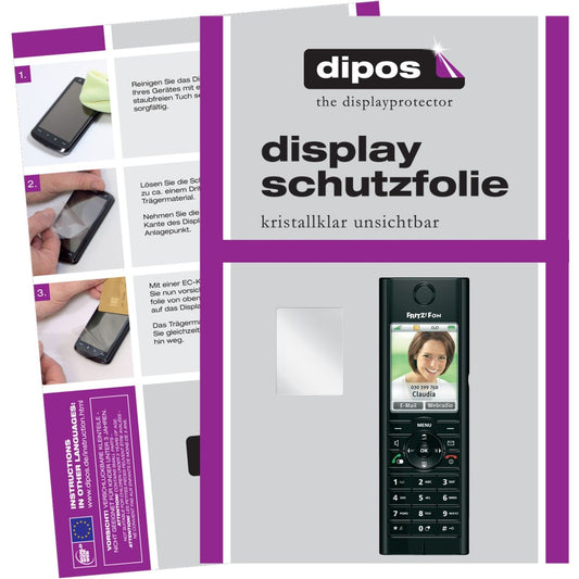 Klare Displayschutzfolie von dipos passend für Fritz!Fon MT-F AVM, präziser Zuschnitt und blasenfrei montiert