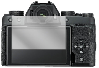 Klare Displayschutzfolie von dipos passend für Fujifilm X T100, präziser Zuschnitt und blasenfrei montiert