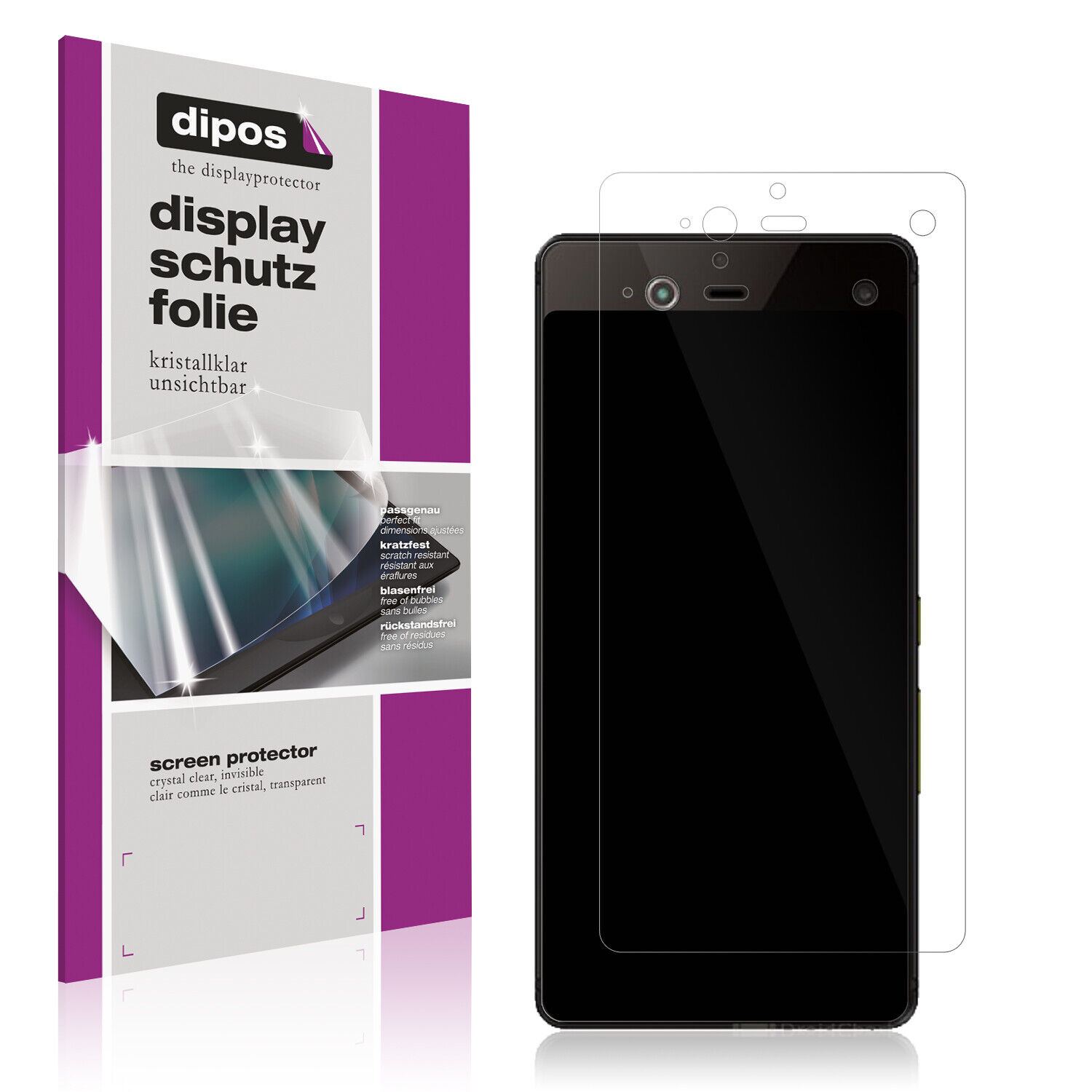 Klare Displayschutzfolie von dipos passend für Fujitsu Arrows NX F-01J, präziser Zuschnitt und blasenfrei montiert