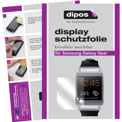 Klare Displayschutzfolie von dipos passend für Galaxy Gear Samsung, präziser Zuschnitt und blasenfrei montiert