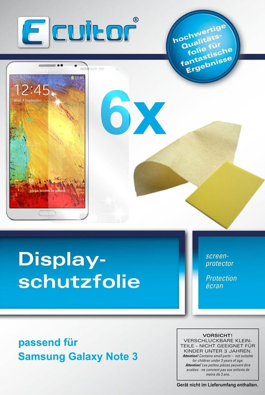Klare Displayschutzfolie von dipos passend für Galaxy Note 3 Samsung, präziser Zuschnitt und blasenfrei montiert