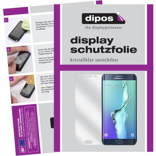 Klare Displayschutzfolie von dipos passend für Galaxy S6 Edge Plus Samsung, präziser Zuschnitt und blasenfrei montiert