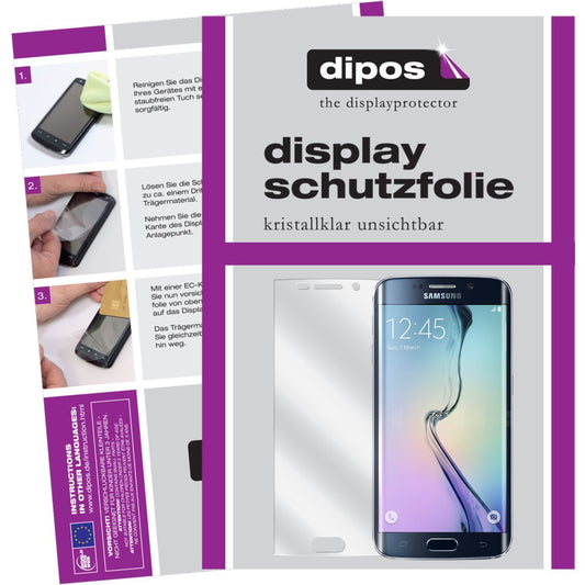 Klare Displayschutzfolie von dipos passend für Galaxy S6 Edge Samsung, präziser Zuschnitt und blasenfrei montiert