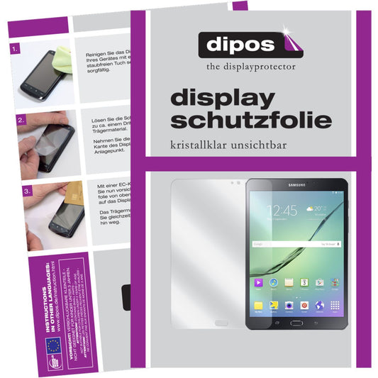 Klare Displayschutzfolie von dipos passend für Galaxy Tab S2 8.0 WiFi Samsung, präziser Zuschnitt und blasenfrei montiert
