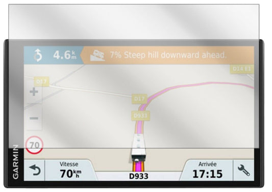 Klare Displayschutzfolie von dipos passend für Garmin Camper 770 LMT-D EU, präziser Zuschnitt und blasenfrei montiert