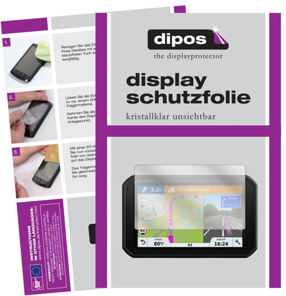 Klare Displayschutzfolie von dipos passend für Garmin Dezlcam 785 LMT-D EU, präziser Zuschnitt und blasenfrei montiert