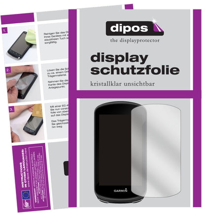 Klare Displayschutzfolie von dipos passend für Garmin Edge 1030 Plus, präziser Zuschnitt und blasenfrei montiert