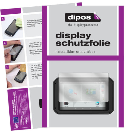 Klare Displayschutzfolie von dipos passend für Garmin fleet 770, präziser Zuschnitt und blasenfrei montiert