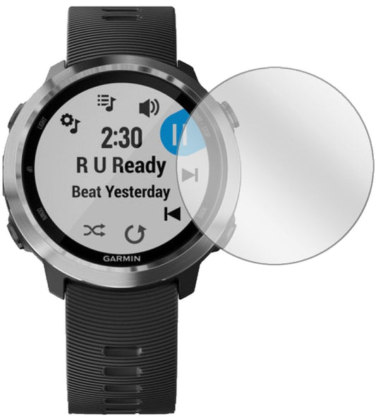 Klare Displayschutzfolie von dipos passend für Garmin Forerunner 645 Music, präziser Zuschnitt und blasenfrei montiert