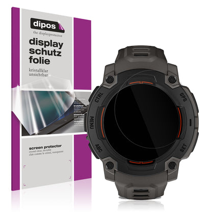 Klare Displayschutzfolie von dipos passend für Garmin Instinct E 40mm, präziser Zuschnitt und blasenfrei montiert