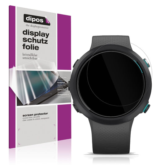 Klare Displayschutzfolie von dipos passend für Garmin Swim 2, präziser Zuschnitt und blasenfrei montiert