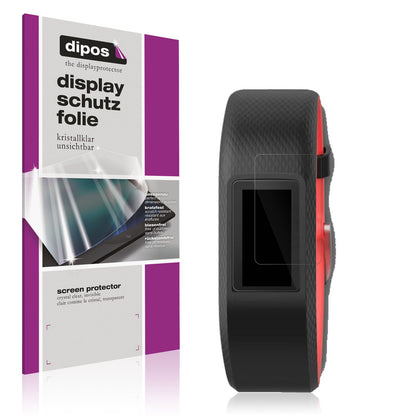 Klare Displayschutzfolie von dipos passend für Garmin Vivosport, präziser Zuschnitt und blasenfrei montiert