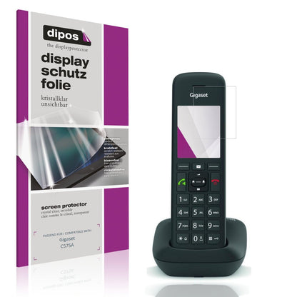 Klare Displayschutzfolie von dipos passend für Gigaset C575A, präziser Zuschnitt und blasenfrei montiert