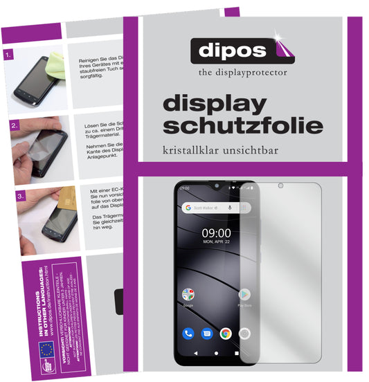 Klare Displayschutzfolie von dipos passend für Gigaset GS110, präziser Zuschnitt und blasenfrei montiert