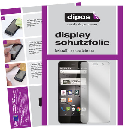 Klare Displayschutzfolie von dipos passend für Gigaset GS160, präziser Zuschnitt und blasenfrei montiert