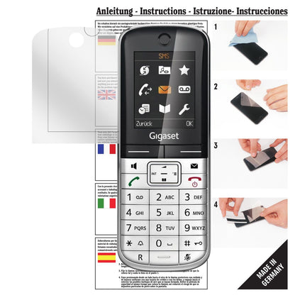 Klare Displayschutzfolie von dipos passend für Gigaset SL350 / SL350A, präziser Zuschnitt und blasenfrei montiert