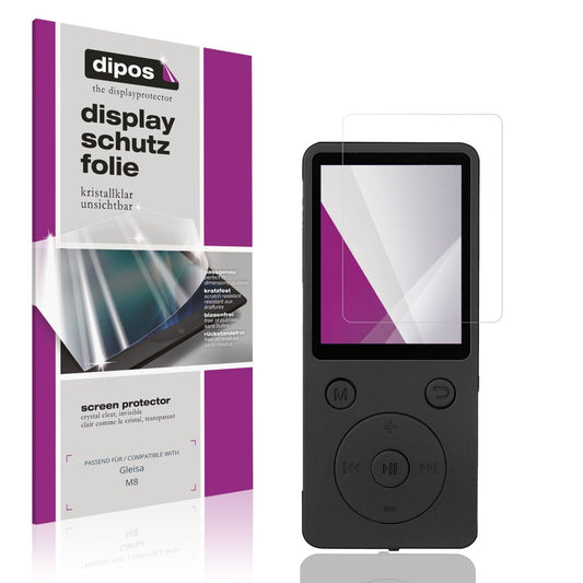 Klare Displayschutzfolie von dipos passend für Gleisa M8, präziser Zuschnitt und blasenfrei montiert