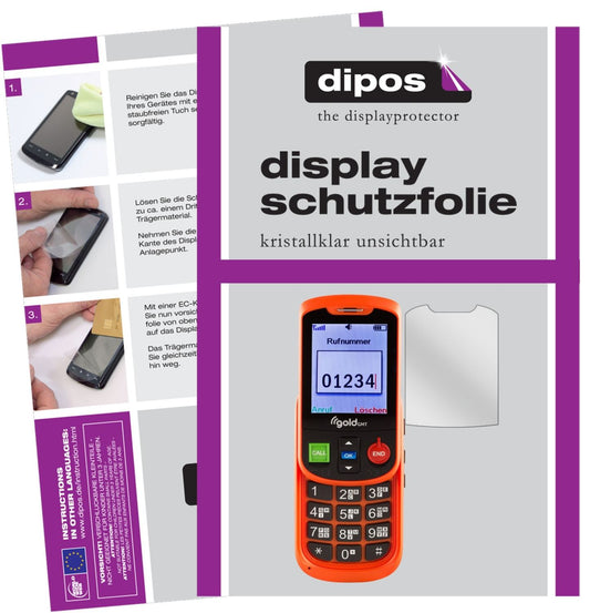 Klare Displayschutzfolie von dipos passend für Gold GMT Alto 2, präziser Zuschnitt und blasenfrei montiert