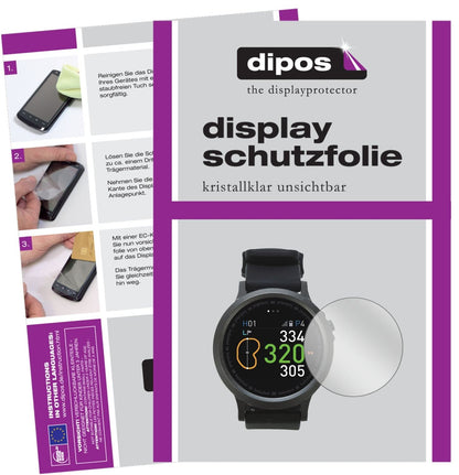 Klare Displayschutzfolie von dipos passend für Golfbuddy WTX, präziser Zuschnitt und blasenfrei montiert