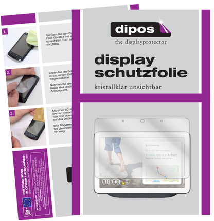 Klare Displayschutzfolie von dipos passend für Google Nest Max, präziser Zuschnitt und blasenfrei montiert