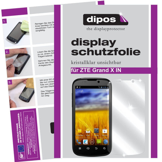 Klare Displayschutzfolie von dipos passend für Grand X IN ZTE, präziser Zuschnitt und blasenfrei montiert