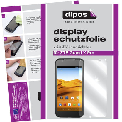 Klare Displayschutzfolie von dipos passend für Grand X Pro ZTE, präziser Zuschnitt und blasenfrei montiert