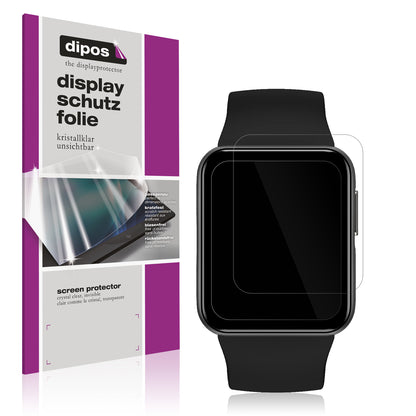 Klare Displayschutzfolie von dipos passend für GRV Smartwatch, präziser Zuschnitt und blasenfrei montiert