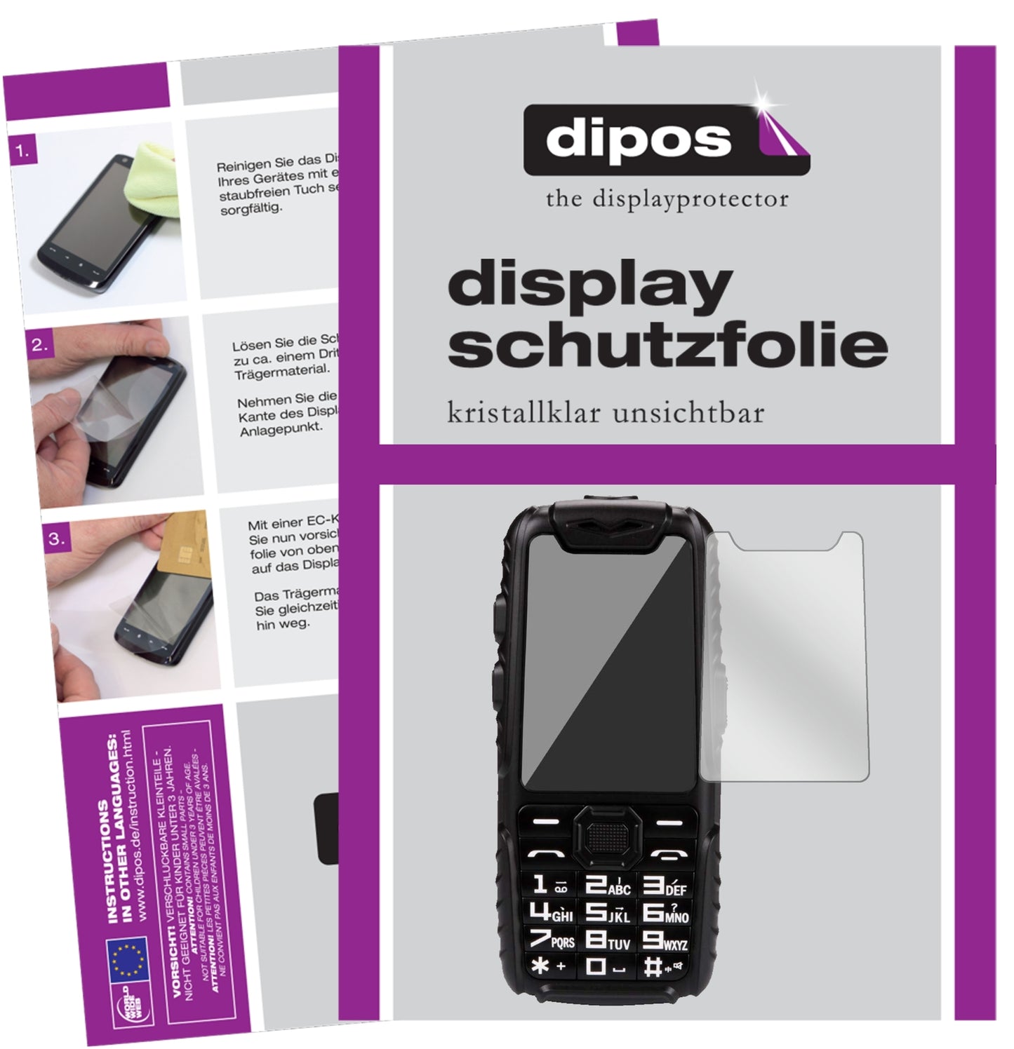Klare Displayschutzfolie von dipos passend für Guophone A6, präziser Zuschnitt und blasenfrei montiert