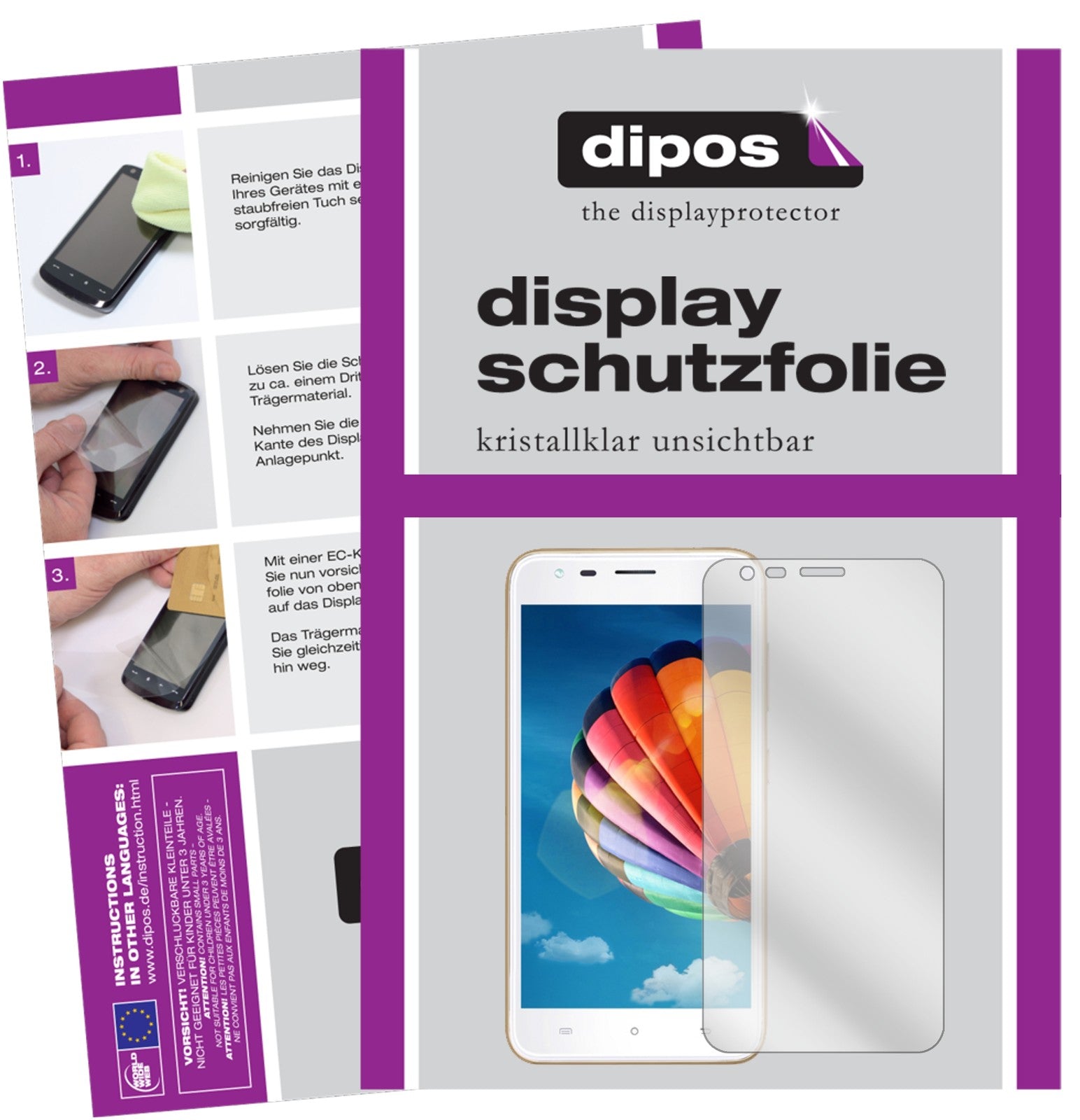 Klare Displayschutzfolie von dipos passend für Hafury Mix, präziser Zuschnitt und blasenfrei montiert