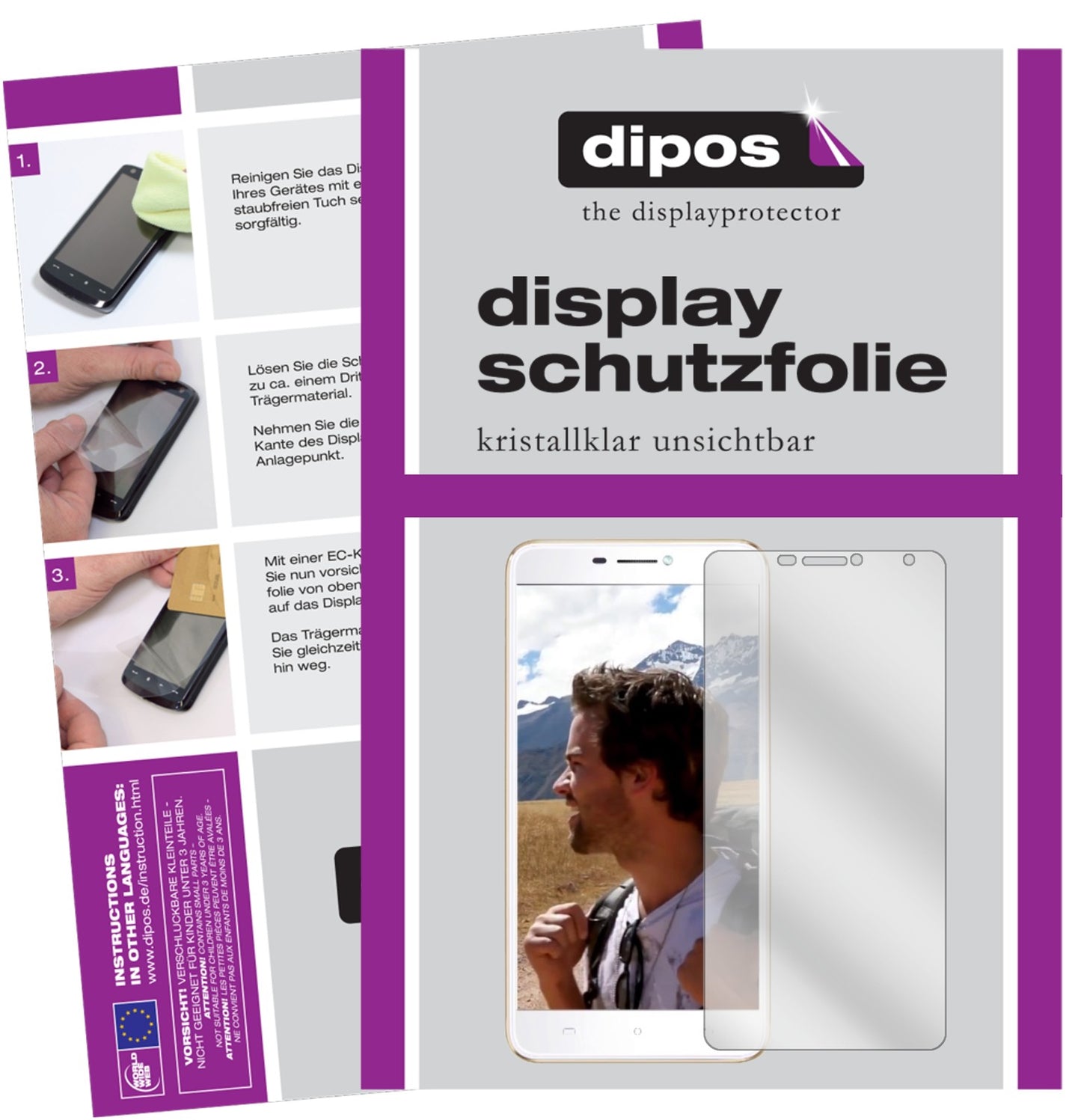 Klare Displayschutzfolie von dipos passend für Hafury Umax, präziser Zuschnitt und blasenfrei montiert