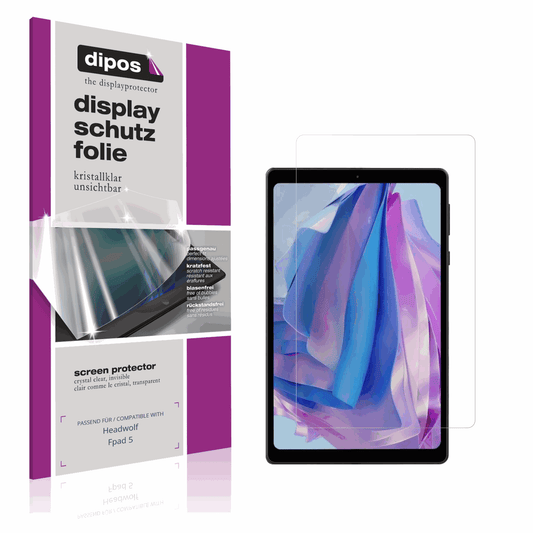 Klare Displayschutzfolie von dipos passend für Headwolf Fpad 5, präziser Zuschnitt und blasenfrei montiert