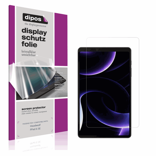 Klare Displayschutzfolie von dipos passend für Headwolf FPad 6 SE, präziser Zuschnitt und blasenfrei montiert