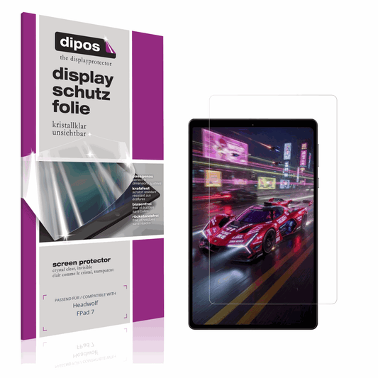 Klare Displayschutzfolie von dipos passend für Headwolf FPad 7, präziser Zuschnitt und blasenfrei montiert
