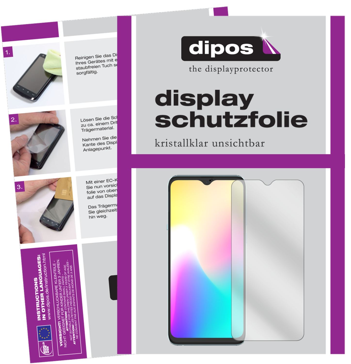 Klare Displayschutzfolie von dipos passend für Hisense Infinity H30, präziser Zuschnitt und blasenfrei montiert