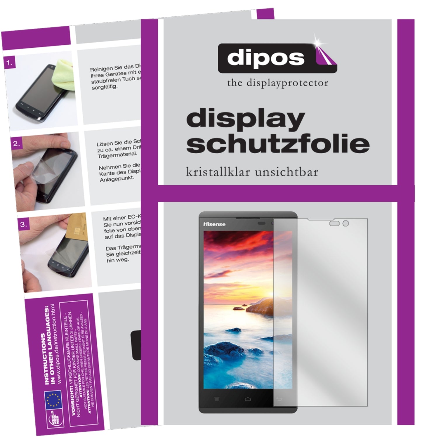 Klare Displayschutzfolie von dipos passend für Hisense Sero 5 L691, präziser Zuschnitt und blasenfrei montiert