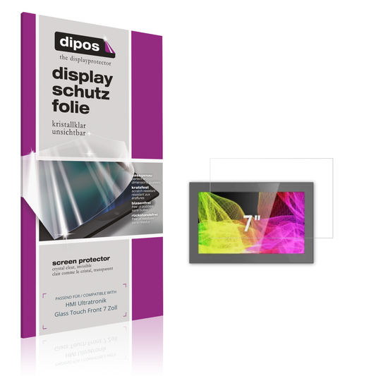 Klare Displayschutzfolie von dipos passend für HMI Ultratronik Glass Touch Front 7 Zoll, präziser Zuschnitt und blasenfrei montiert