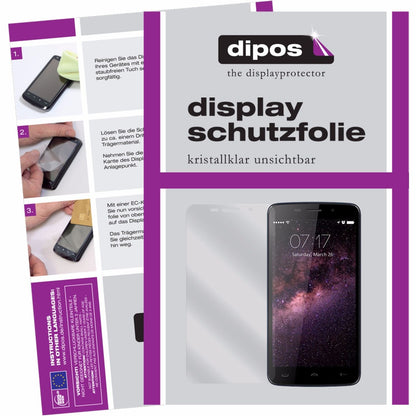 Klare Displayschutzfolie von dipos passend für HOMTOM HT17, präziser Zuschnitt und blasenfrei montiert