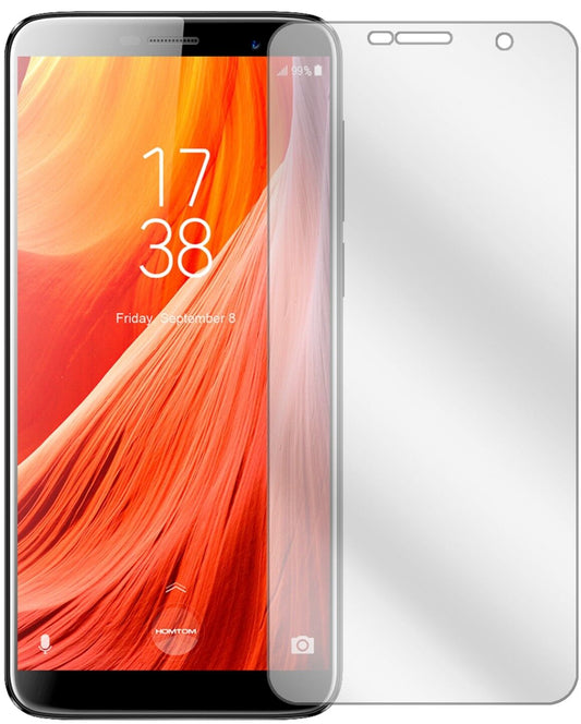 Klare Displayschutzfolie von dipos passend für HOMTOM S7, präziser Zuschnitt und blasenfrei montiert