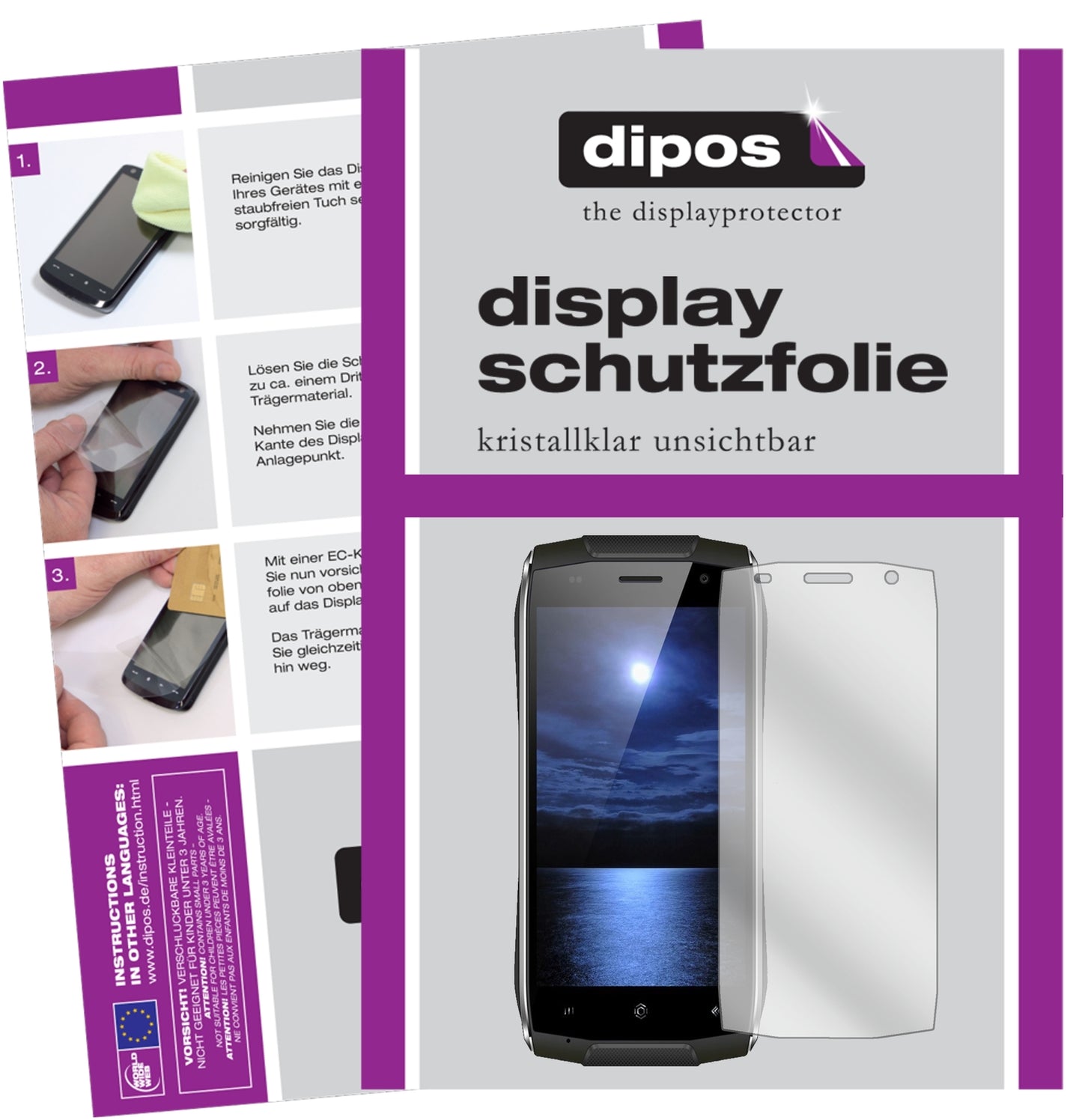 Klare Displayschutzfolie von dipos passend für Homtom Zoji Z6, präziser Zuschnitt und blasenfrei montiert