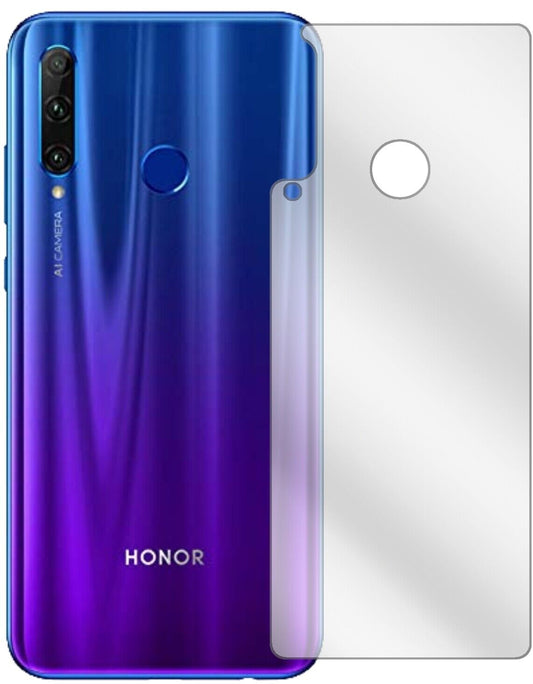 Klare Displayschutzfolie von dipos passend für Honor 20 lite Rückseite, präziser Zuschnitt und blasenfrei montiert