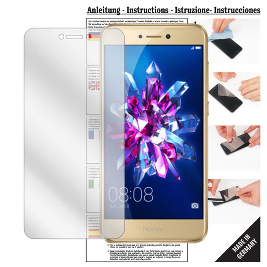 Klare Displayschutzfolie von dipos passend für Honor 8 Lite, präziser Zuschnitt und blasenfrei montiert