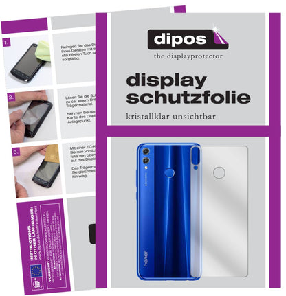 Klare Displayschutzfolie von dipos passend für Honor 8X Max Rückseite, präziser Zuschnitt und blasenfrei montiert