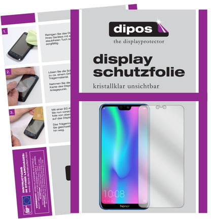 Klare Displayschutzfolie von dipos passend für Honor 9N, präziser Zuschnitt und blasenfrei montiert