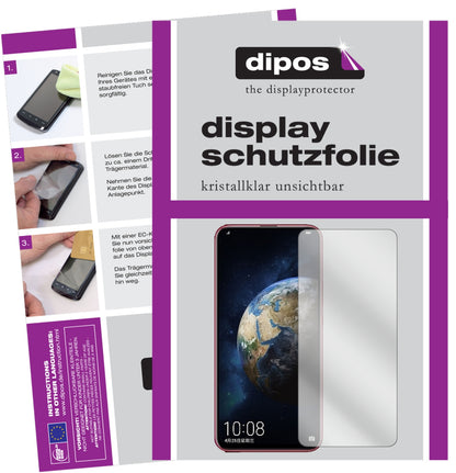 Klare Displayschutzfolie von dipos passend für Honor Magic 2, präziser Zuschnitt und blasenfrei montiert