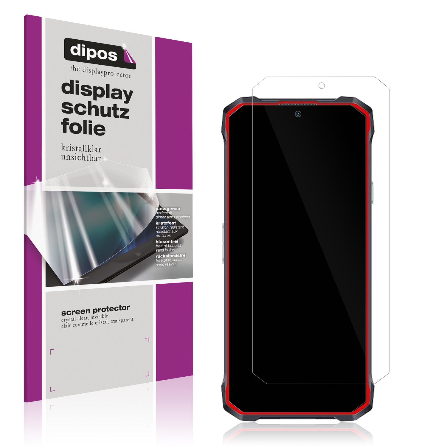 Klare Displayschutzfolie von dipos passend für Hotwav T7, präziser Zuschnitt und blasenfrei montiert